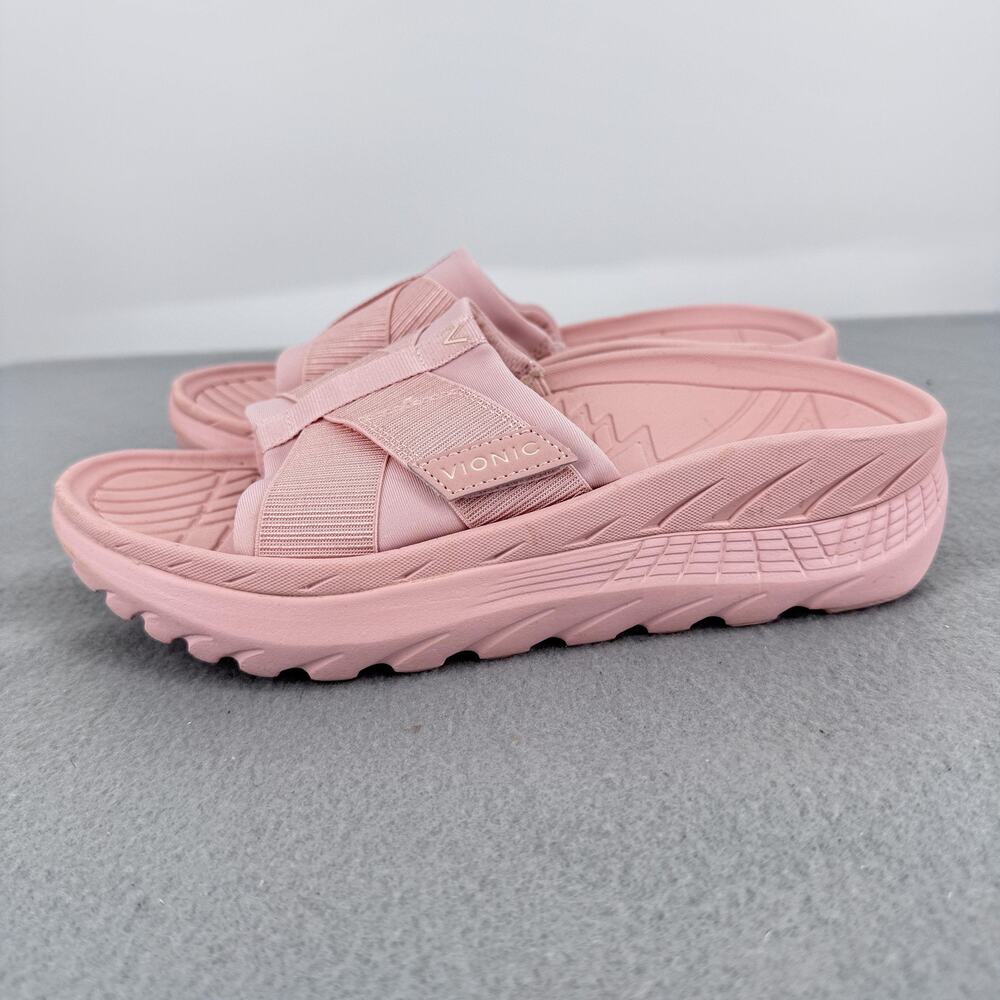 Vionic Rebound Recovery Slide Sandal Womens 7 Pink Orthotic Comfort Arch Support - Picture 4 of 7